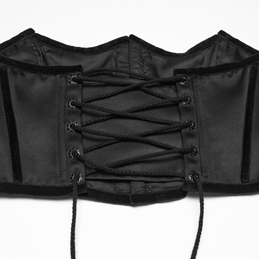 Black Goth Bat Outline Gradient Corset - Image 7