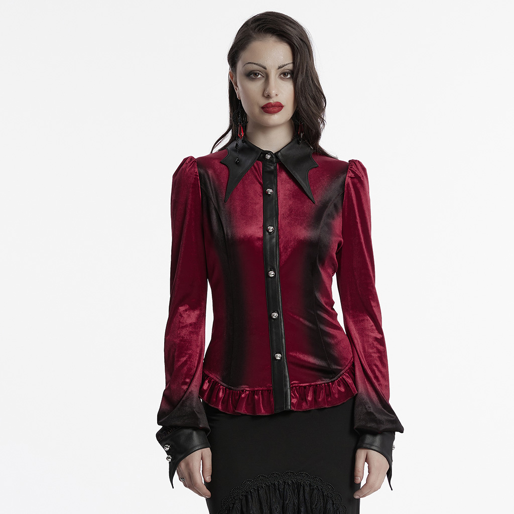 Red Goth Gradient Printed Shirt - Image 2