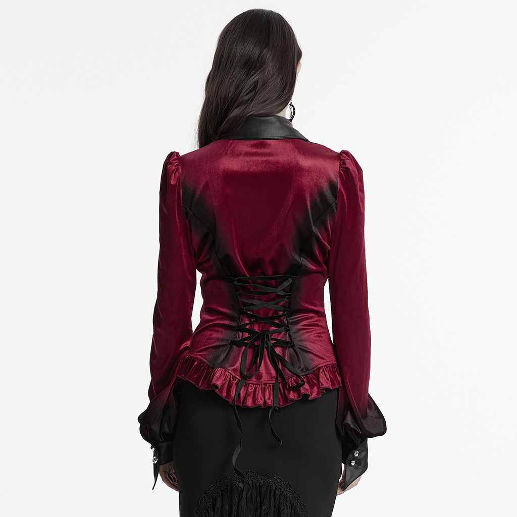 Red Goth Gradient Printed Shirt - Image 3