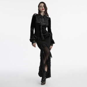 Black Goth Gradient Printed Shirt