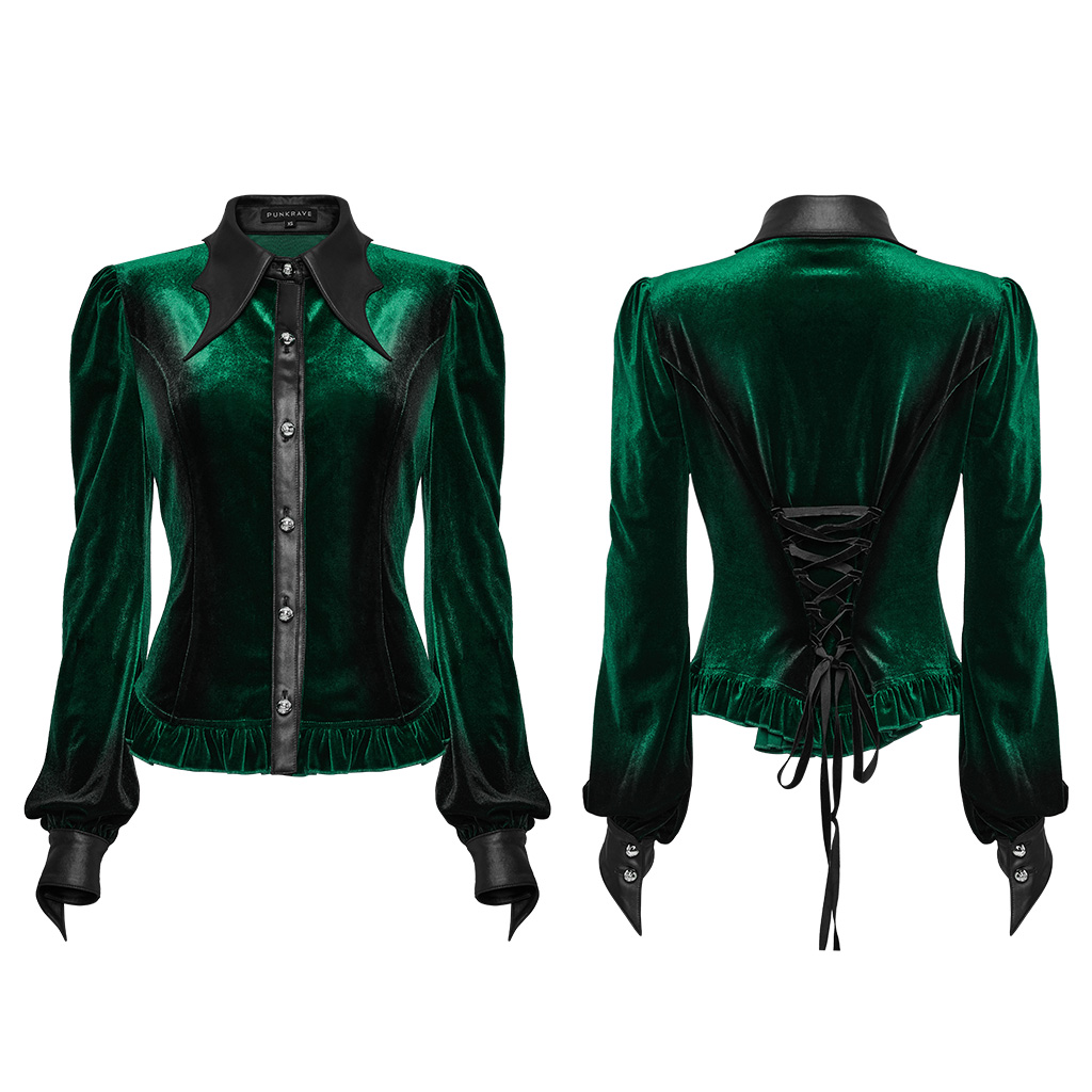 Green Goth Gradient Printed Shirt - Image 5