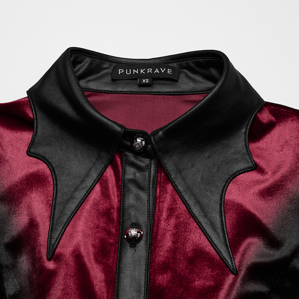 Red Goth Gradient Printed Shirt - Image 6
