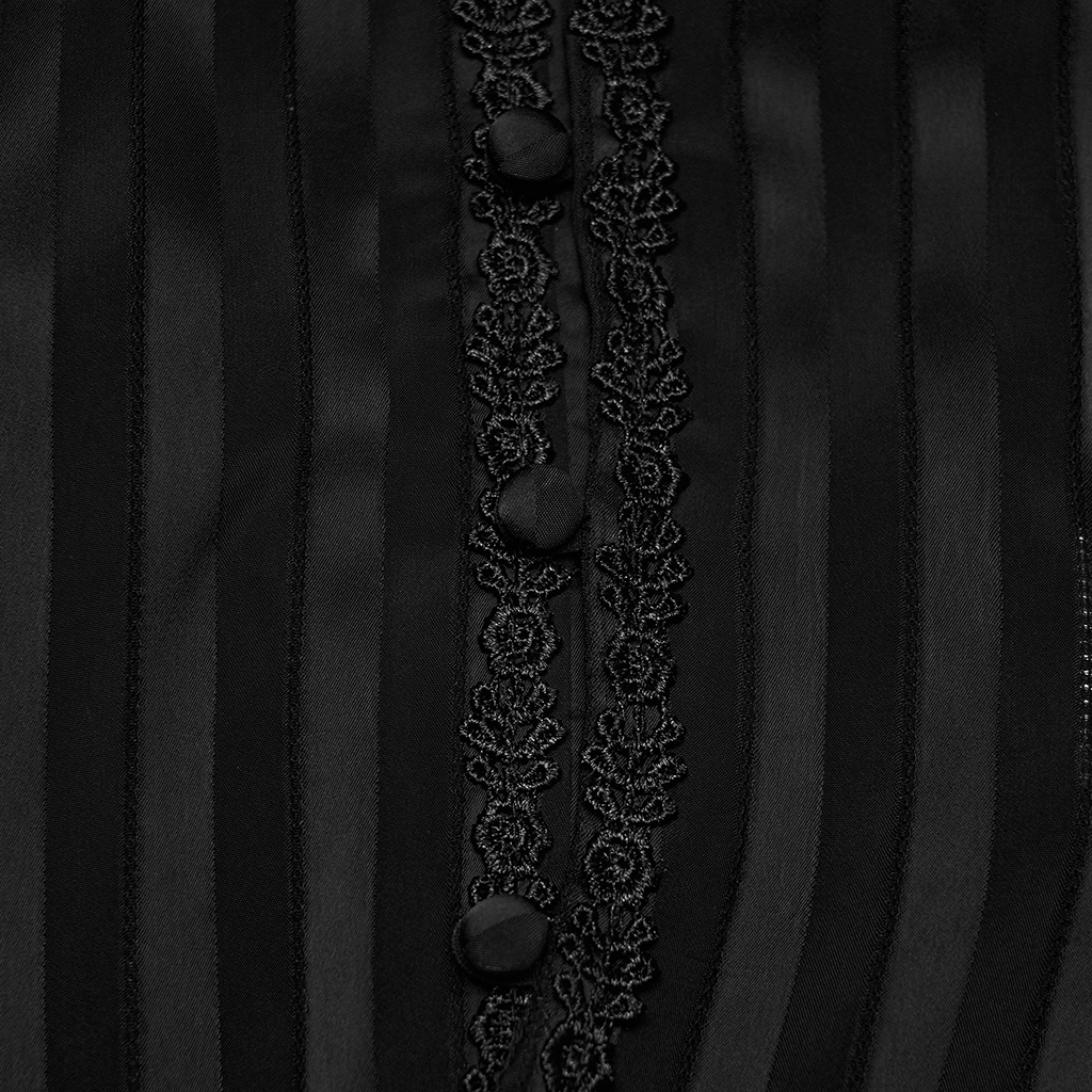 Black Goth Striped Shirt - Image 7