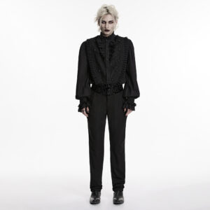 Black Goth Embroidered Pants