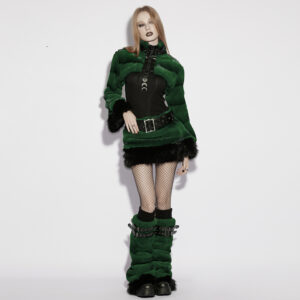 Black-Green Punk Ultra-Soft Skirt