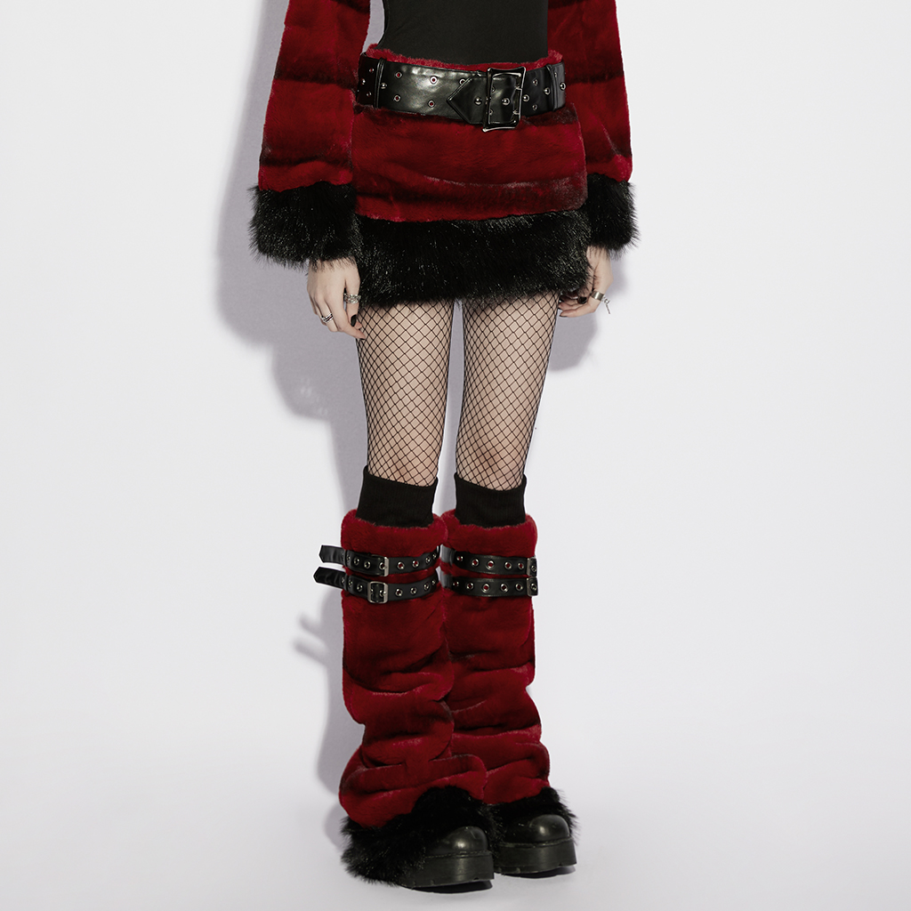 Black-Red Punk Ultra-Soft Skirt - Image 3