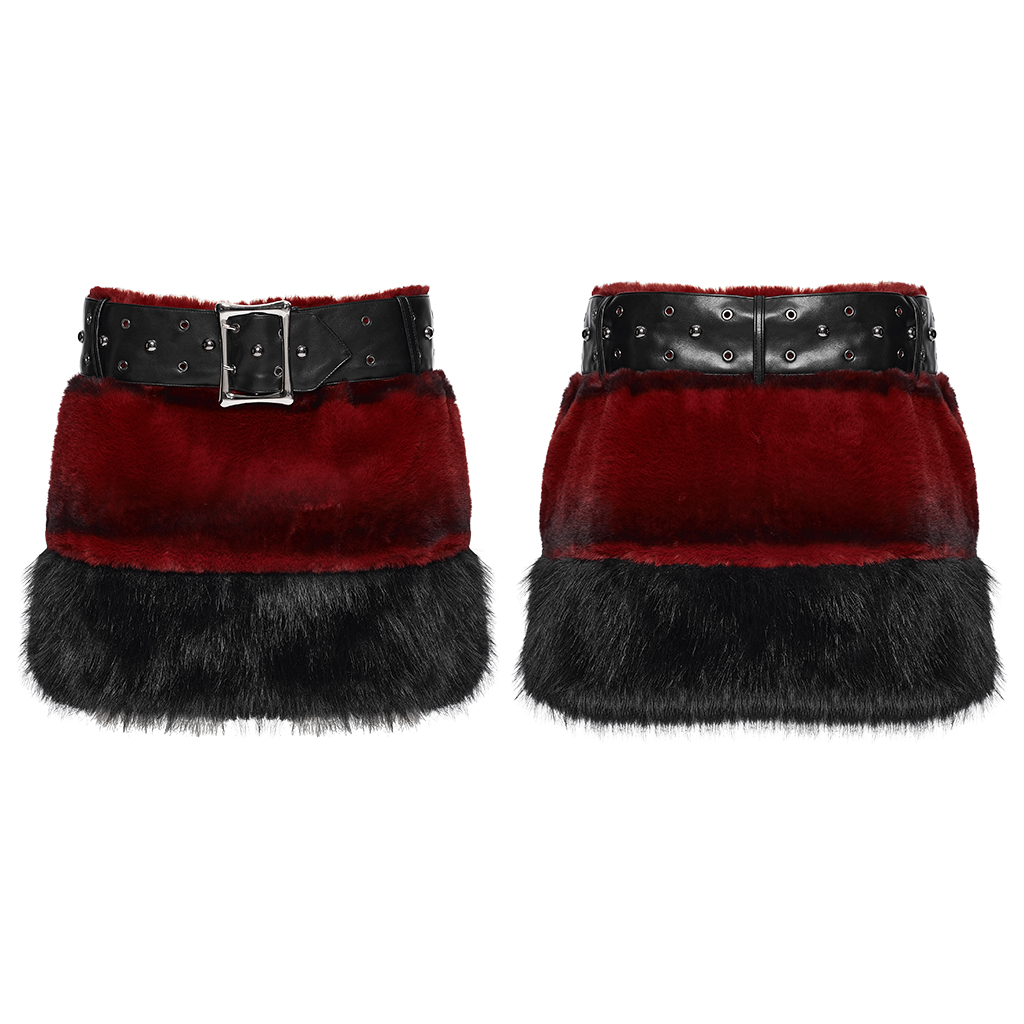 Black-Red Punk Ultra-Soft Skirt - Image 5