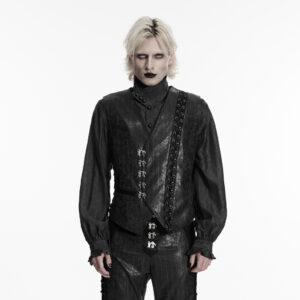 Black Steampunk Asymmetric Vest