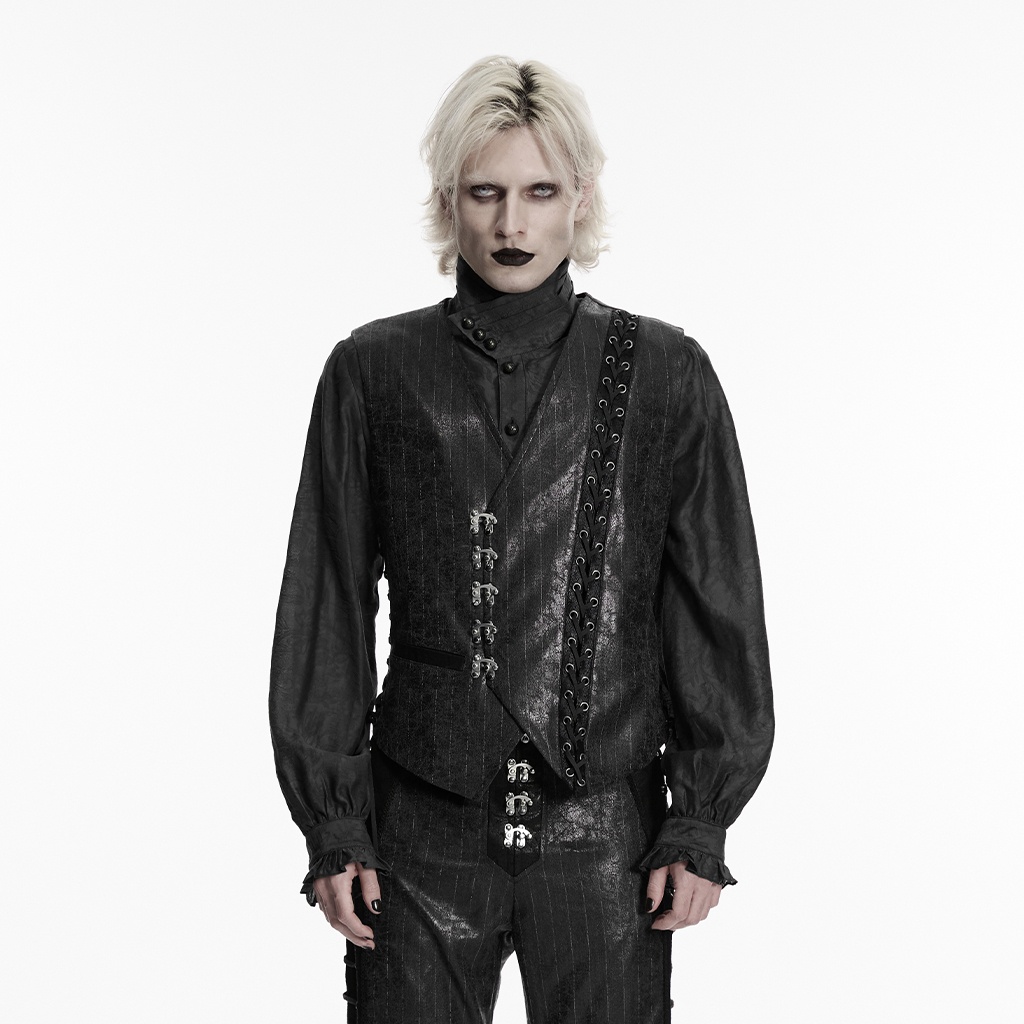 Black Steampunk Asymmetric Vest