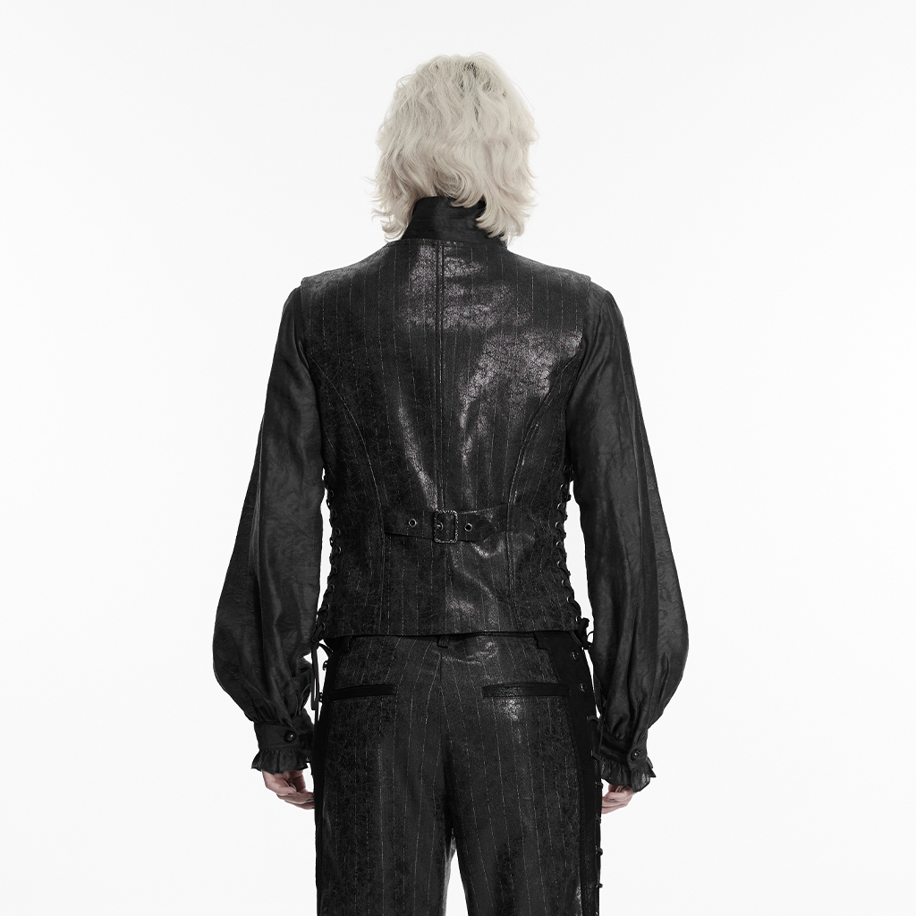 Black Steampunk Asymmetric Vest - Image 3