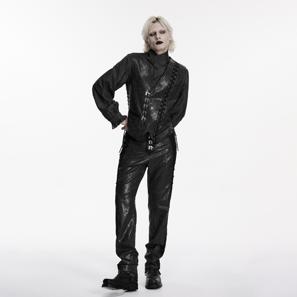 Black Steampunk Asymmetric Vest - Image 4