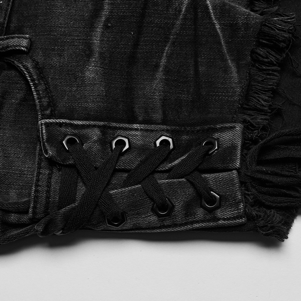 Punk Fray Denim Shorts - Image 7
