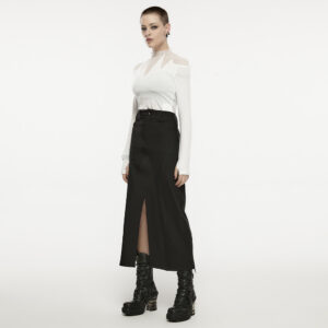 Front Slit Mid-Length Skirt