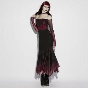 Black-Red Goth Gradient Skirt