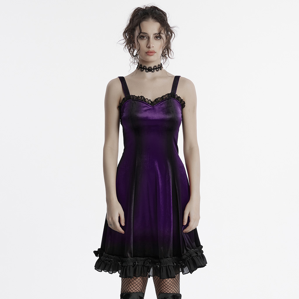 Goth Gradient Printed Dress- Violet - Image 2
