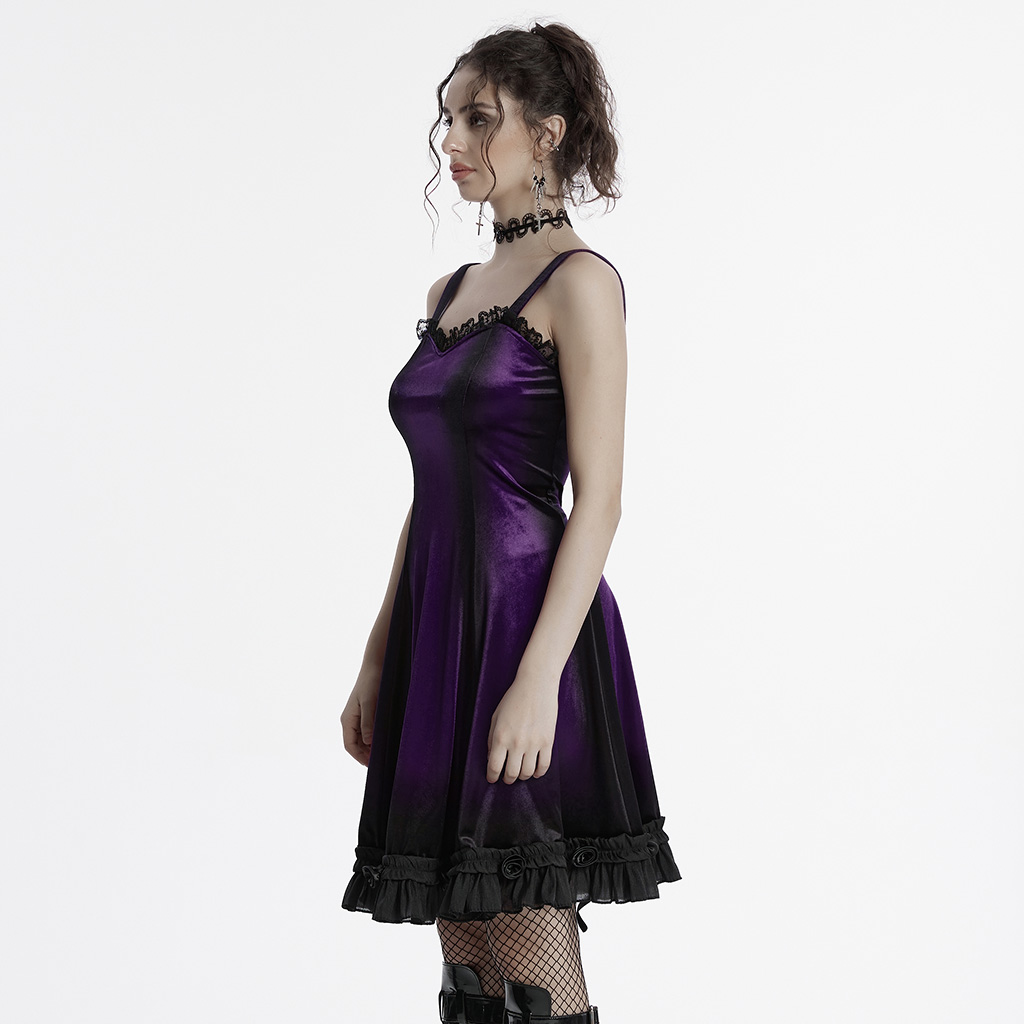 Goth Gradient Printed Dress- Violet - Image 3