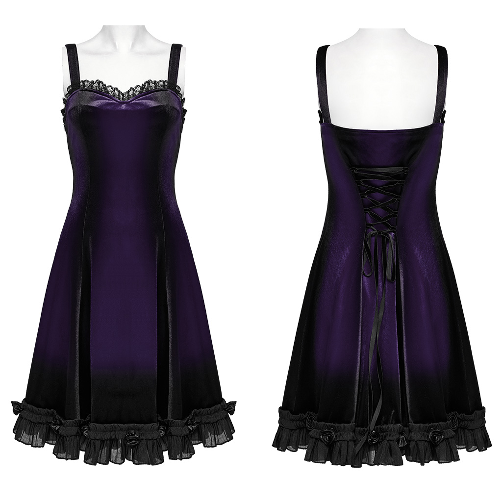 Goth Gradient Printed Dress- Violet - Image 5