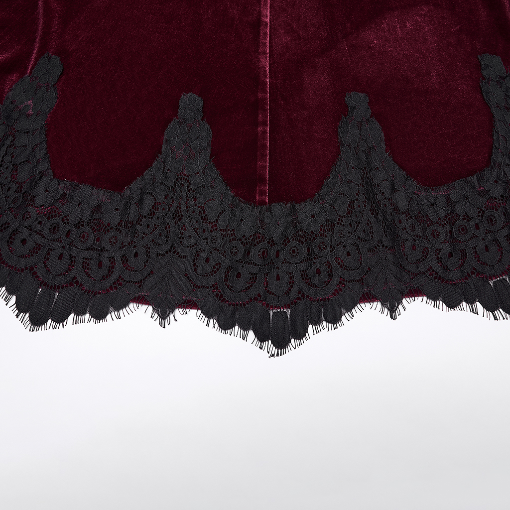 Red Gothic Church Split Waist Skirt - Image 9