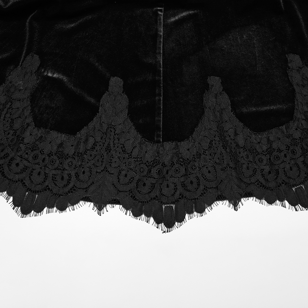 Black Gothic Church Split Waist Skirt - Image 9