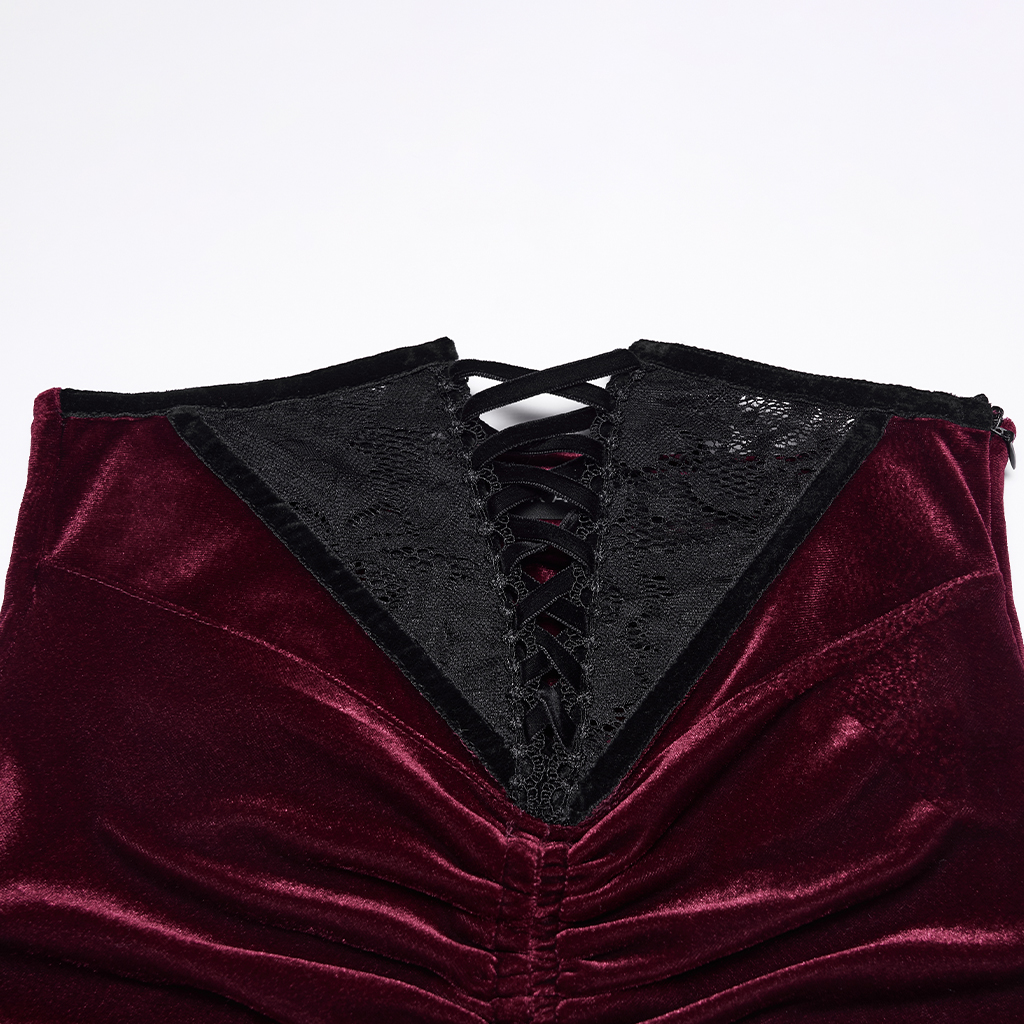 Red Gothic Church Split Waist Skirt - Image 6