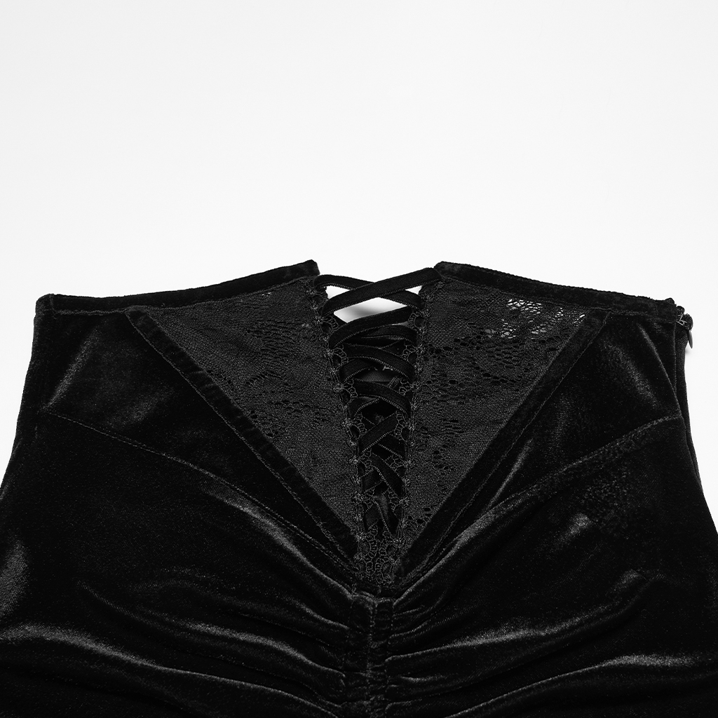 Black Gothic Church Split Waist Skirt - Image 6