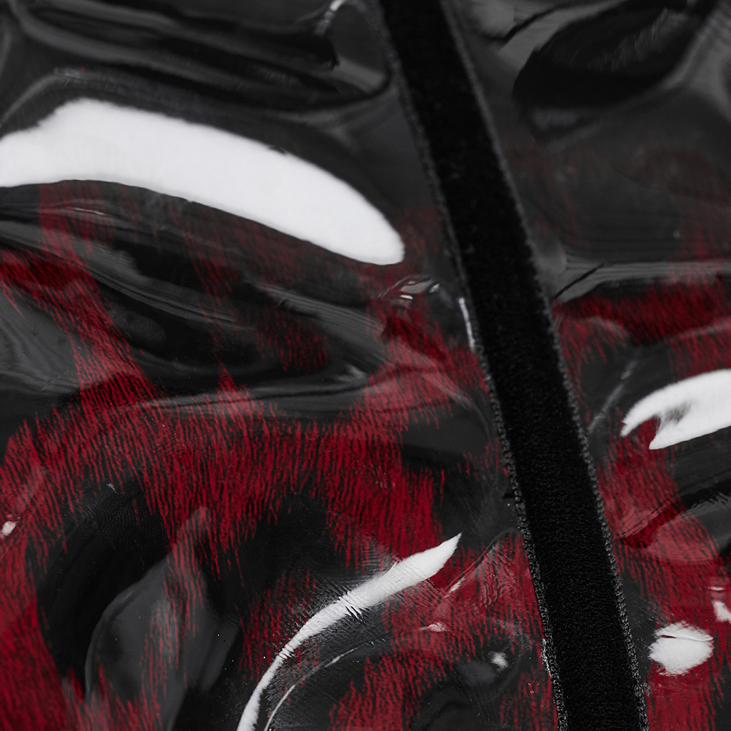 Black-Red Goth Leopard Print Patent Leather Corset - Image 9