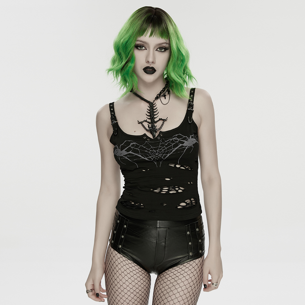 Punk Printed Tattered Vest - Image 2