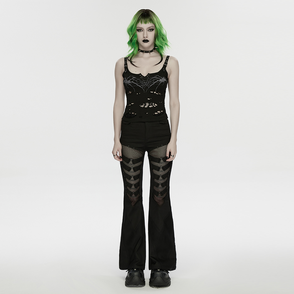 Punk Printed Tattered Vest - Image 4