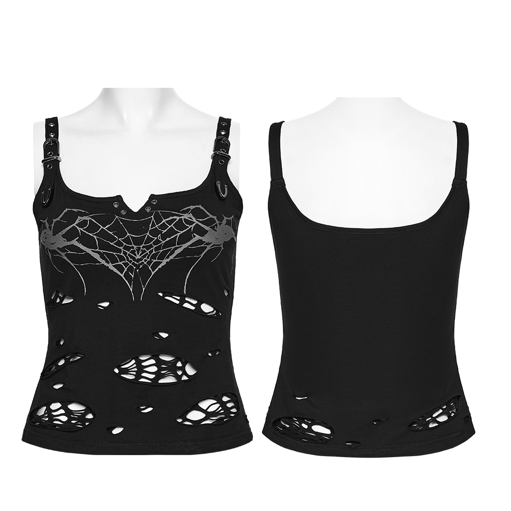 Punk Printed Tattered Vest - Image 5