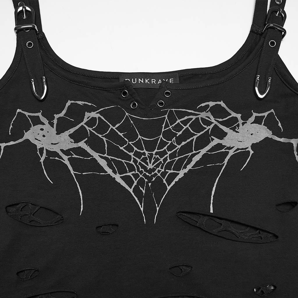 Punk Printed Tattered Vest - Image 6