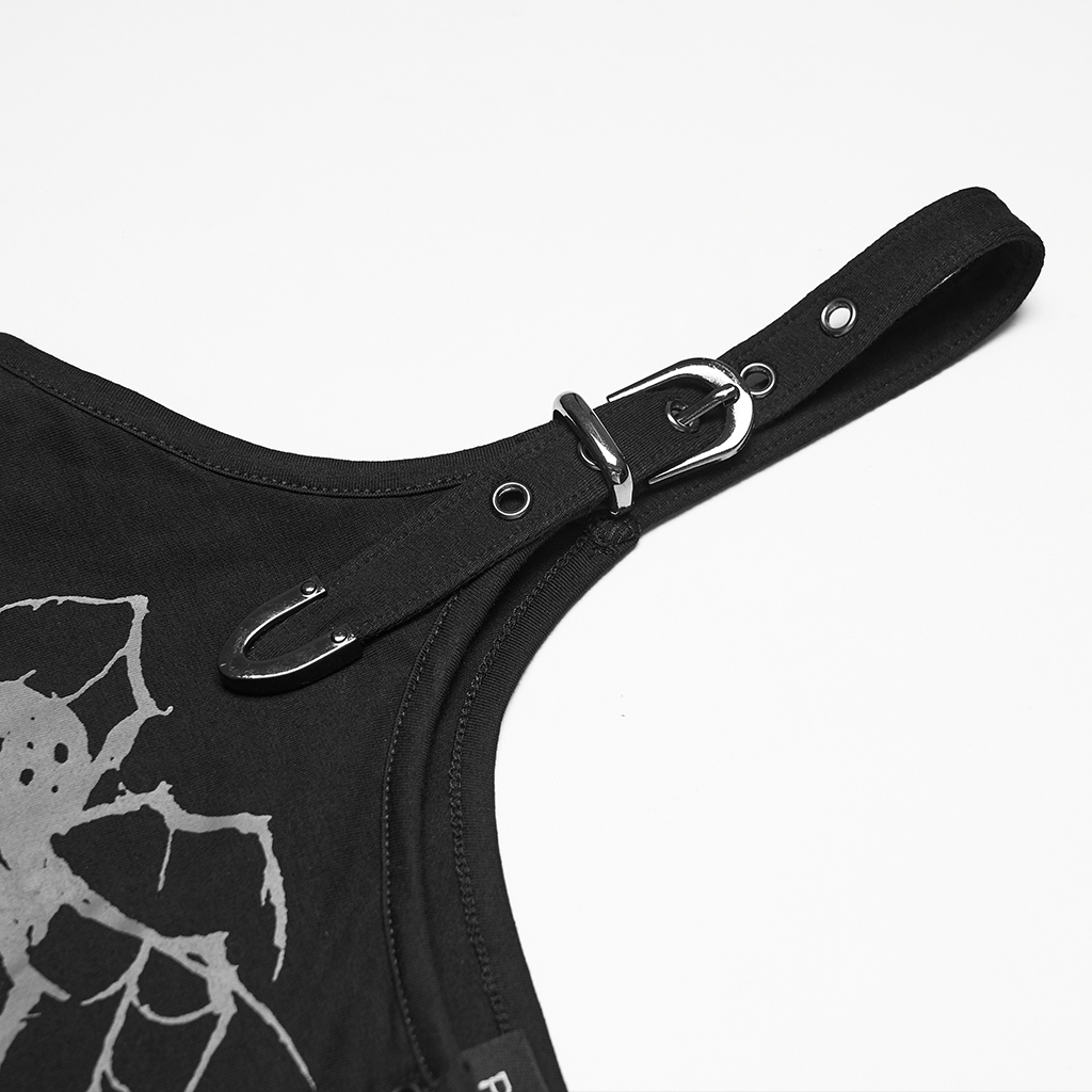 Punk Printed Tattered Vest - Image 7