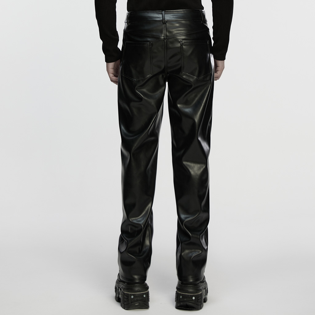 Cyberpunk Straight Leather Pants - Image 4