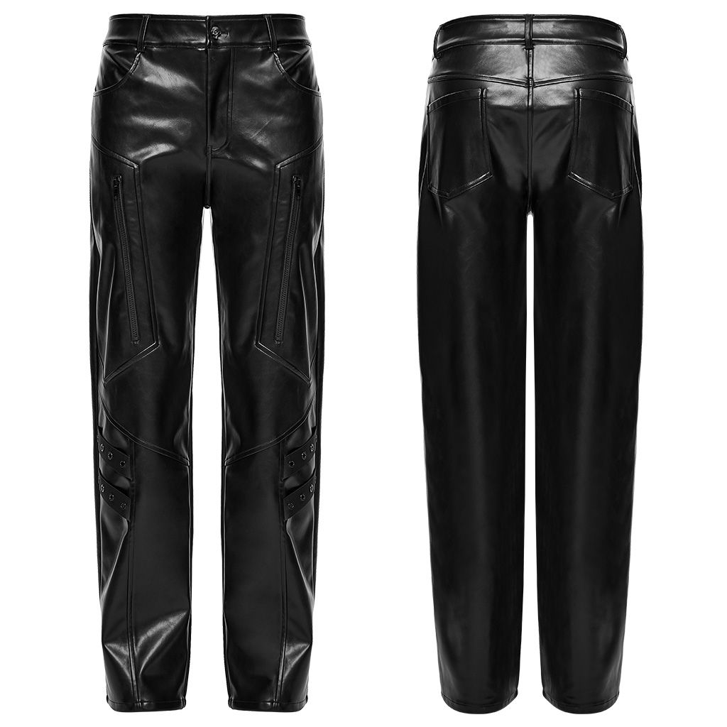 Cyberpunk Straight Leather Pants - Image 5