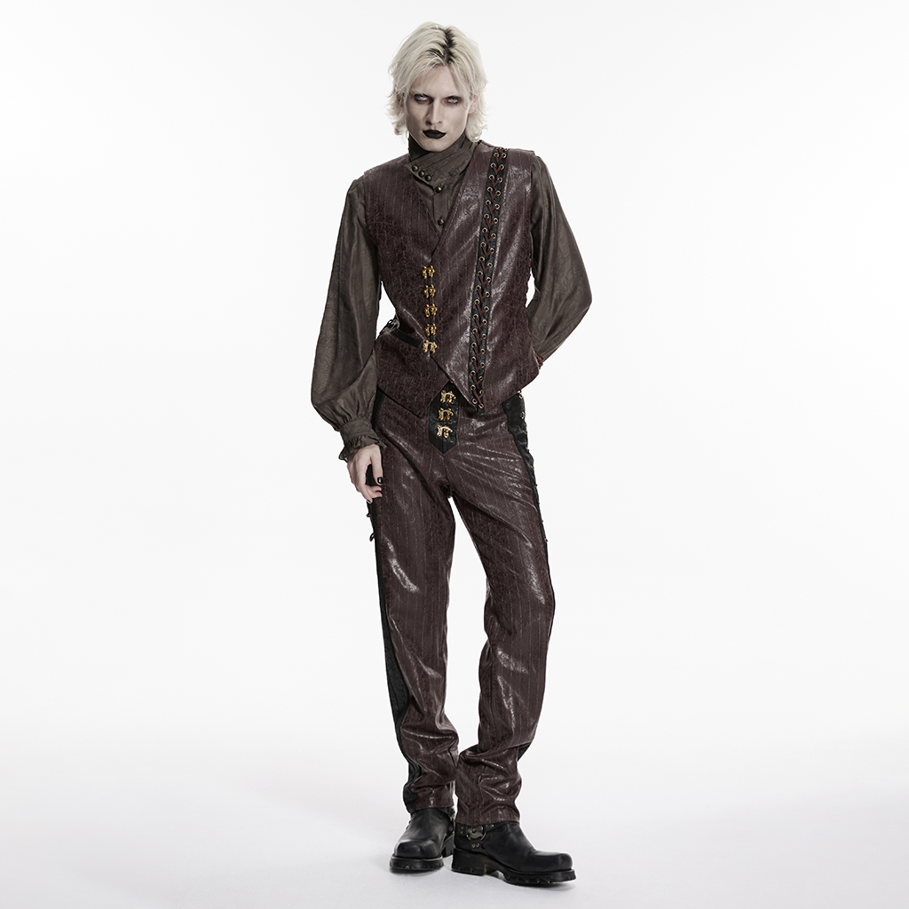 Steampunk Striped Pants- Coffee - Image 2