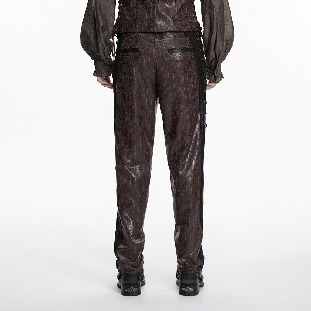 Steampunk Striped Pants- Coffee - Image 3