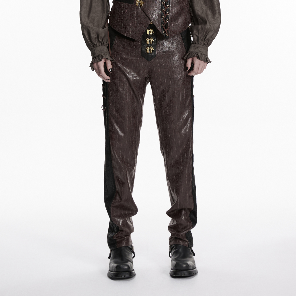Steampunk Striped Pants- Coffee - Image 4