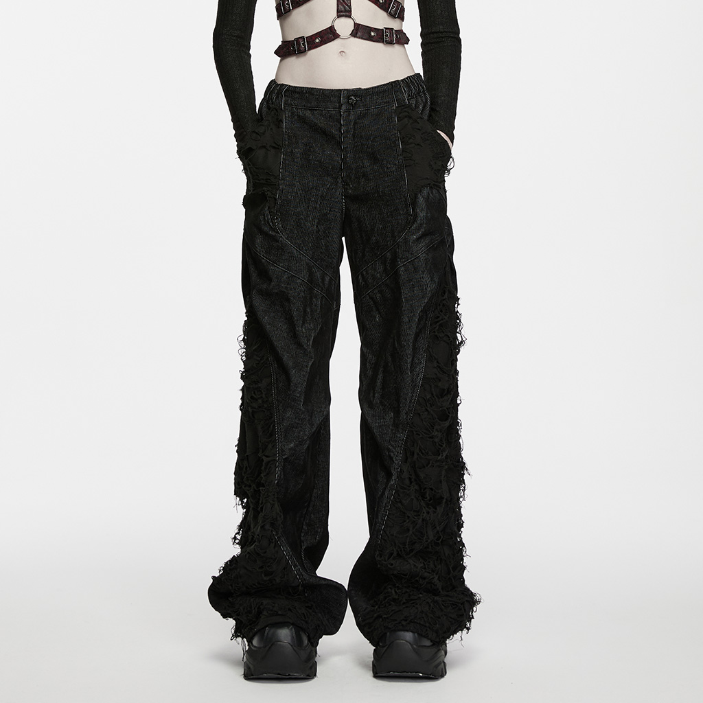 Punk Pleated Wide-Leg Pants - Image 2