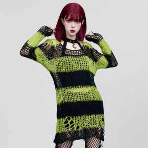 Decayed Pullover Sweater- Black/Green