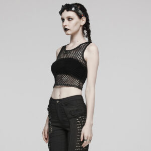 Punk Tie-Dyed Mesh Tank Top