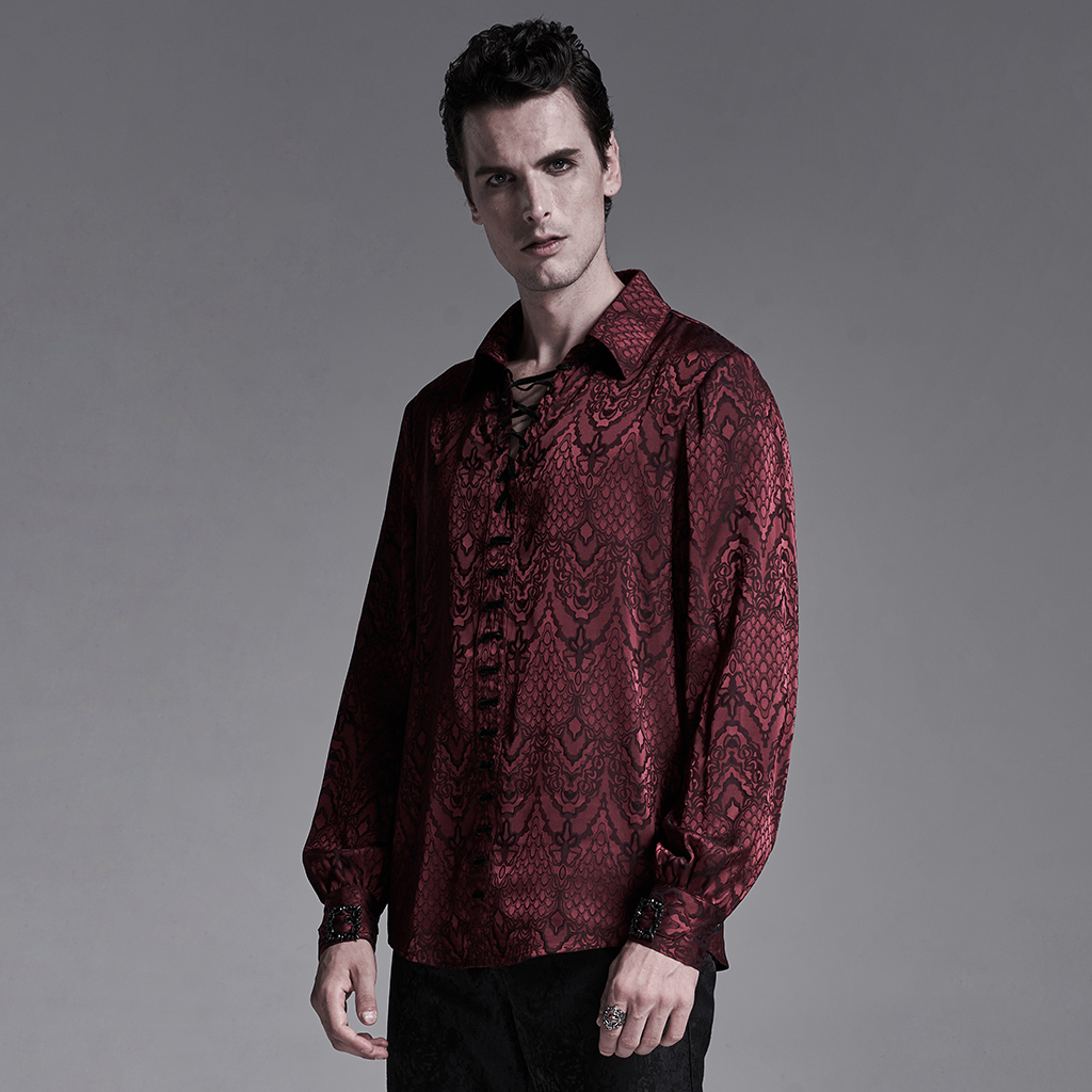 Red Gothic Jacquard Shirt