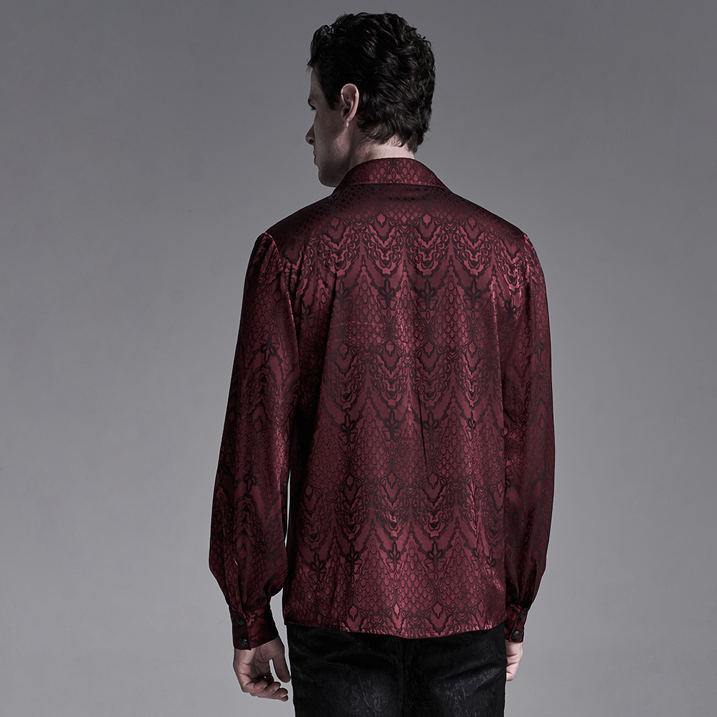 Red Gothic Jacquard Shirt - Image 3