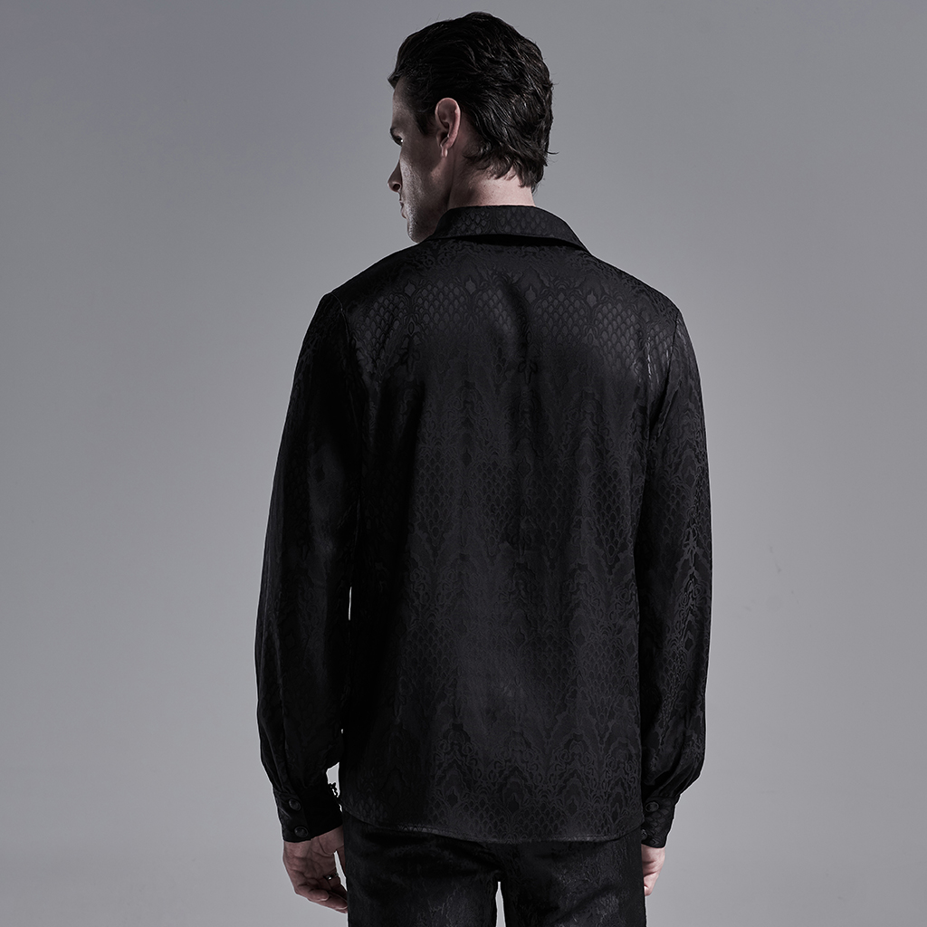 Black Gothic Jacquard Shirt - Image 3