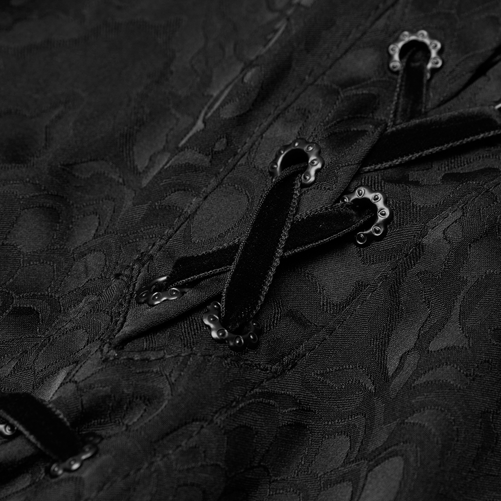 Black Gothic Jacquard Shirt - Image 6