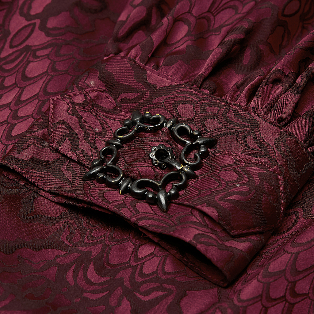 Red Gothic Jacquard Shirt - Image 7