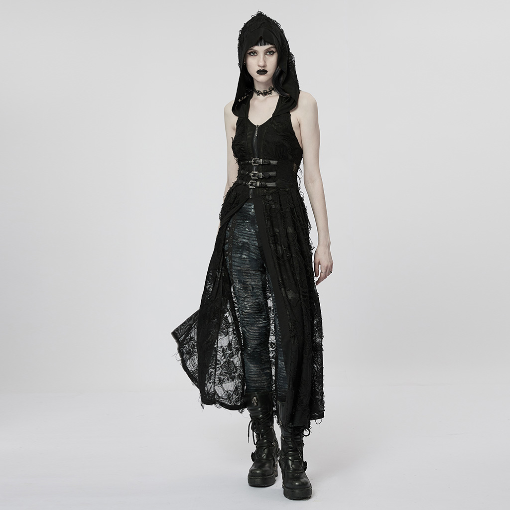 Dark Gothic Knitted Rose Pattern Coat