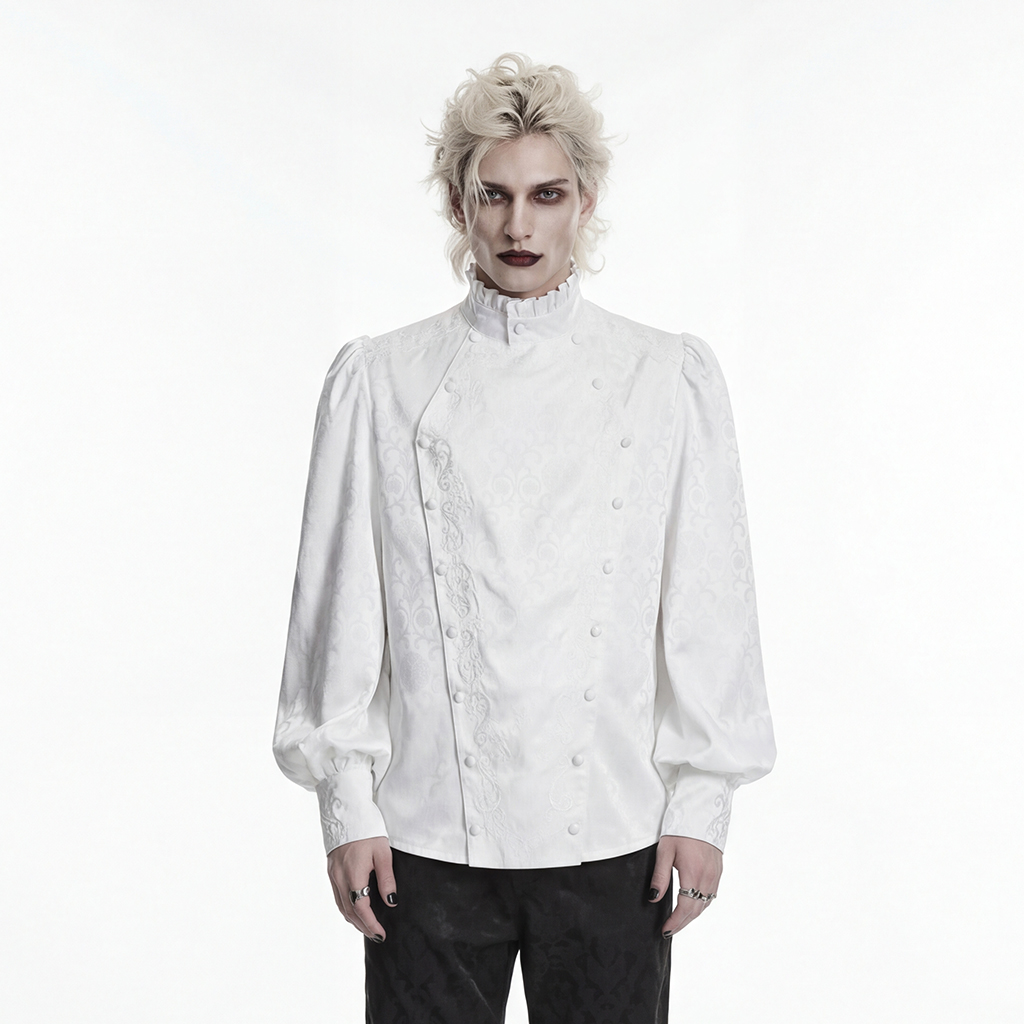 Handsome Gothic Embroidered Shirt - Image 3