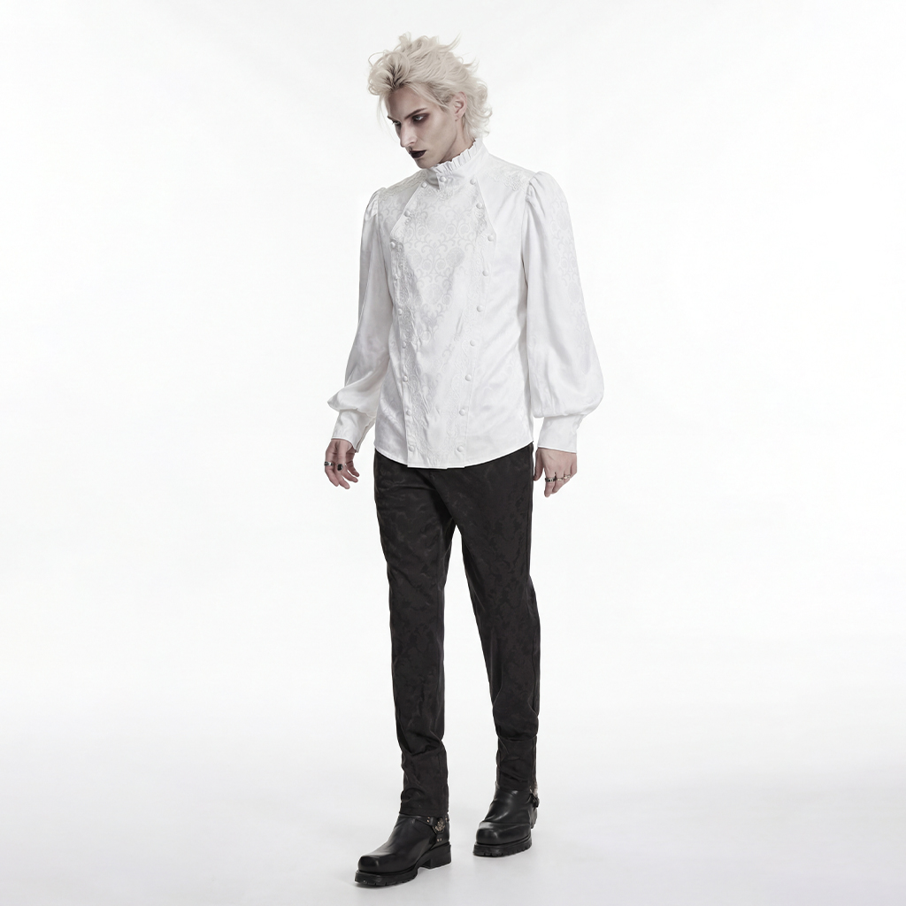 Handsome Gothic Embroidered Shirt - Image 4