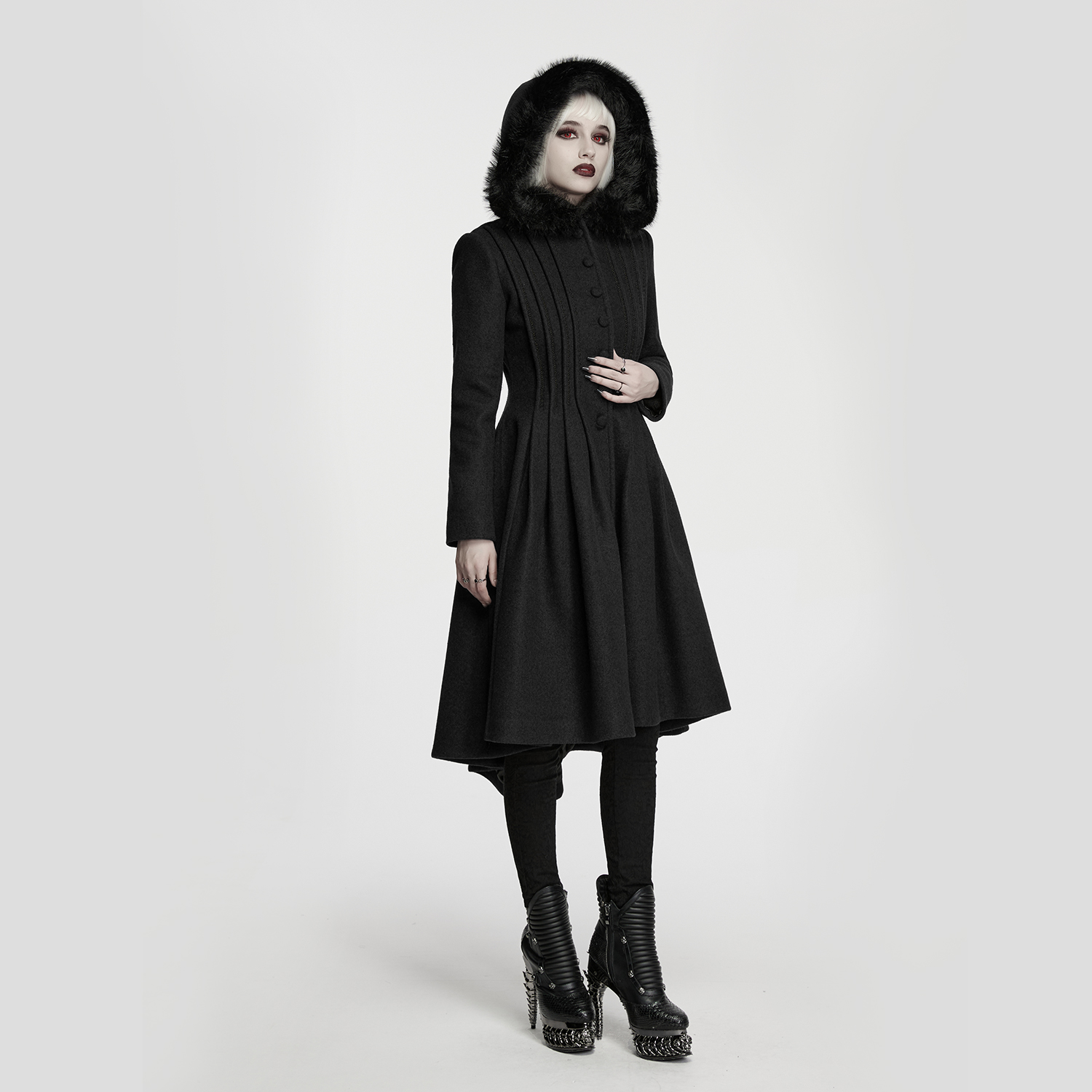 Gothic Elegant Waist-Cinching Coat