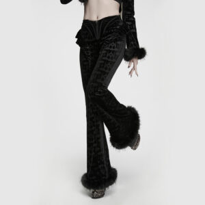 Gothic Bat Pattern Flared Pants