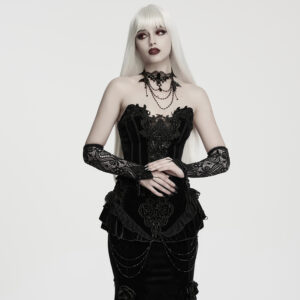 Gothic Lace-Up Corset- Black